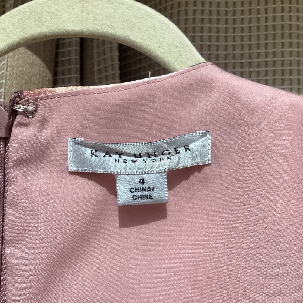 Kay Unger Dress Lani midi sleeveless pink / lavender,floral size 4 - Picture 10 of 10